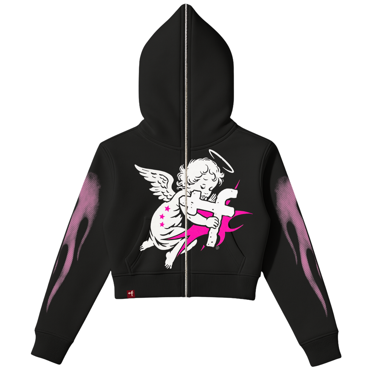 Angel Baby Full Zip Cropped Hoodie