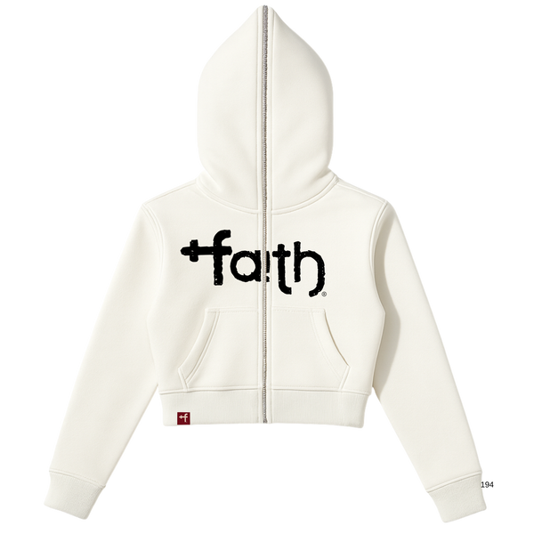 Faith Full Zip Cropped Hoodie