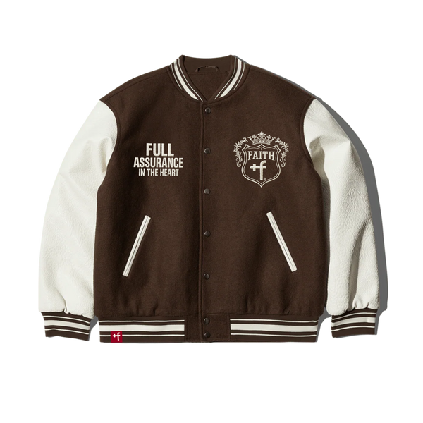FAITH - PU Leather Varsity Jacket