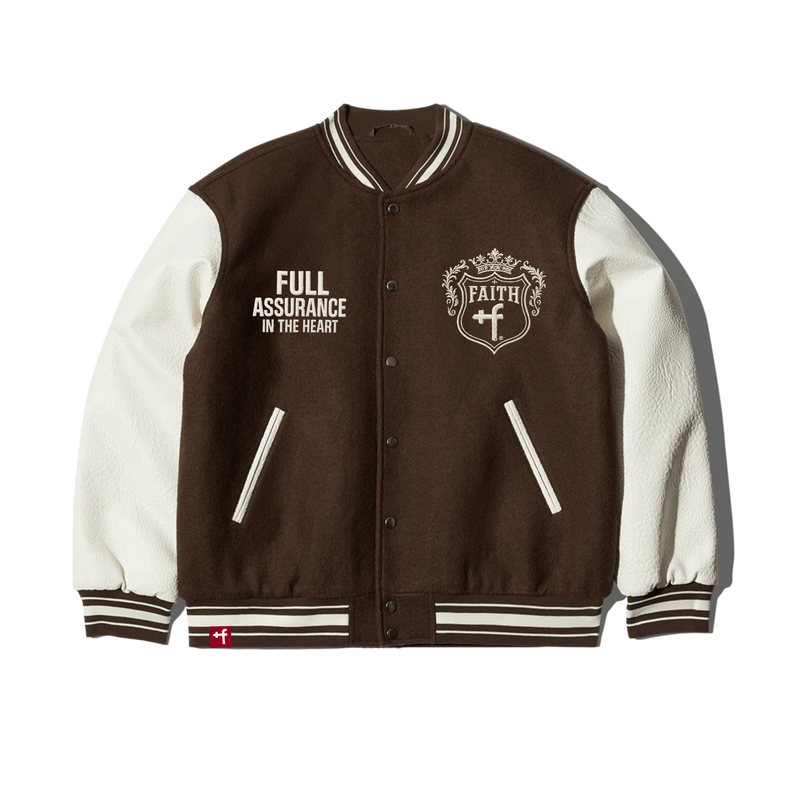 FAITH - PU Leather Varsity Jacket